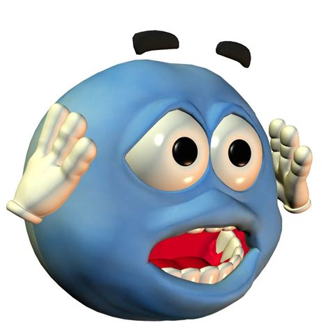blue emoji meme scared